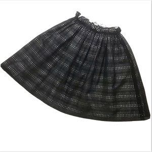 Derek Lam black cotton eyelet ivory underlay skirt 4